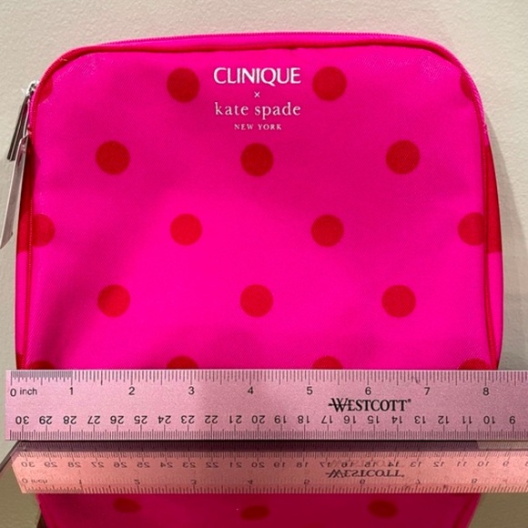 SOLD Kate Spade Clinique Pink Polka Dot Pouch NWOT - Picture 2 of 4